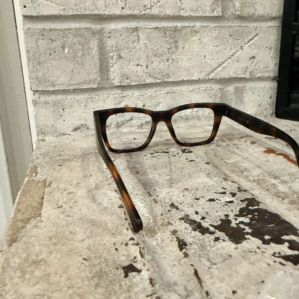 LOOK Optic Cosmo Tortoise Eyeglass Frames Only Brown SHARP Thick rim